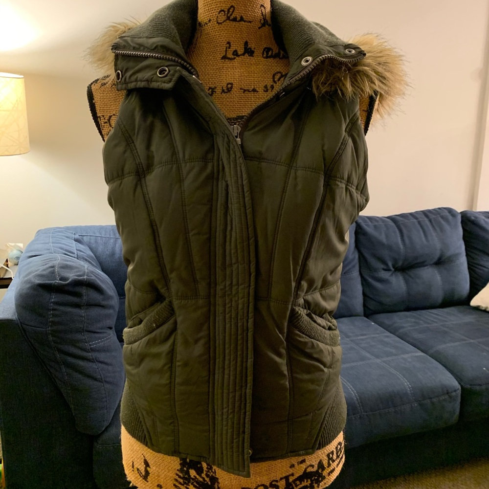 Calvin Klein Jeans Fur Hood Puffer Vest
